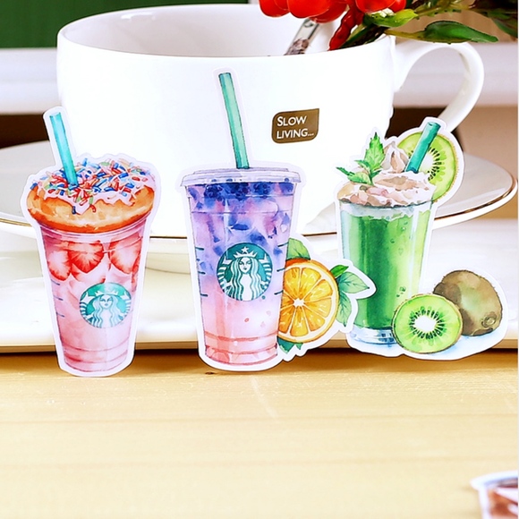 15 Watercolor Starbucks Stickers - Picture 2 of 4